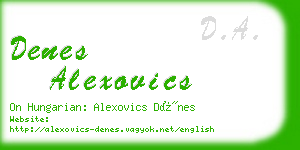 denes alexovics business card